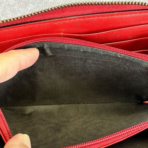 Gucci Gg Marmont Matelasse Quilted Accordion Red Wallet - Picture 13 of 14